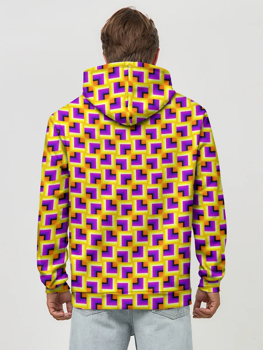 Худи мужской база хлопок / Фон с квадратами