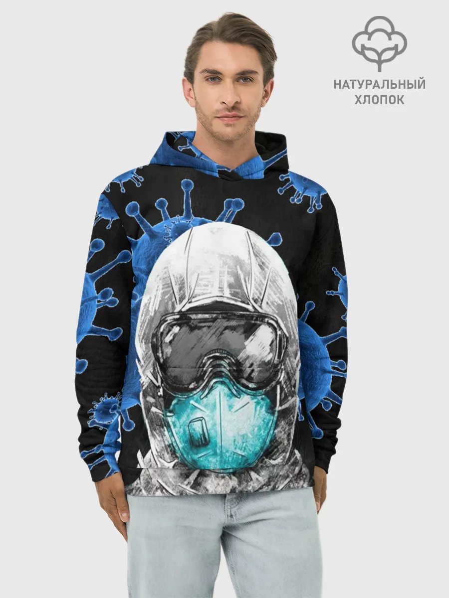 Худи мужской база хлопок / Protection against Covid-19
