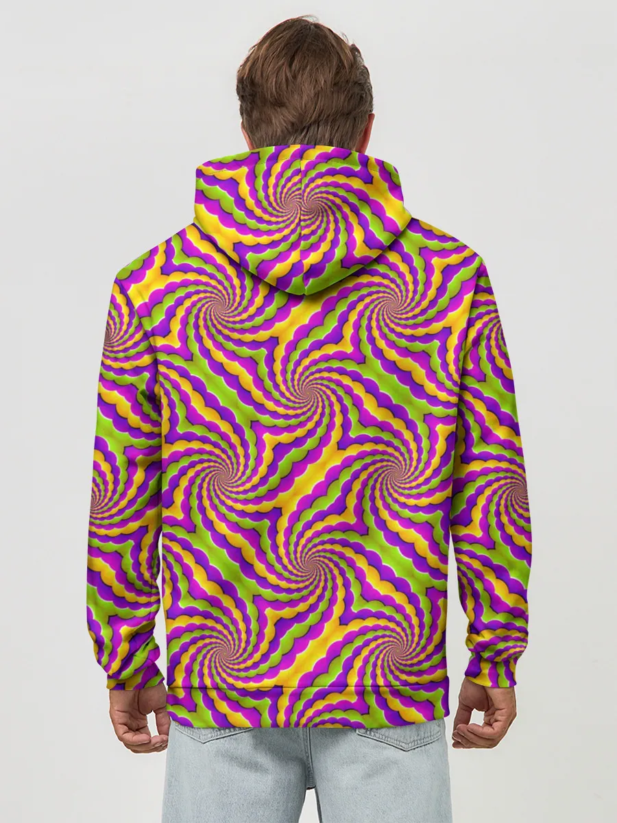 Худи мужской база хлопок / Красочная иллюзия вращения