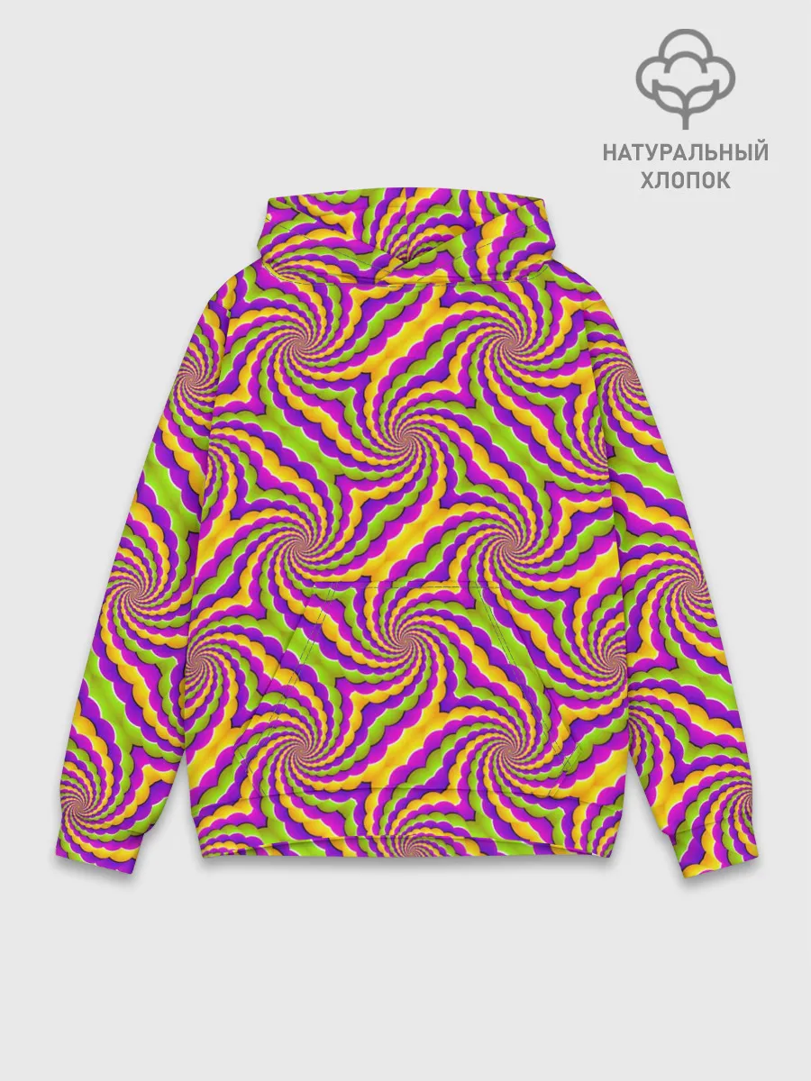 Худи мужской база хлопок / Красочная иллюзия вращения