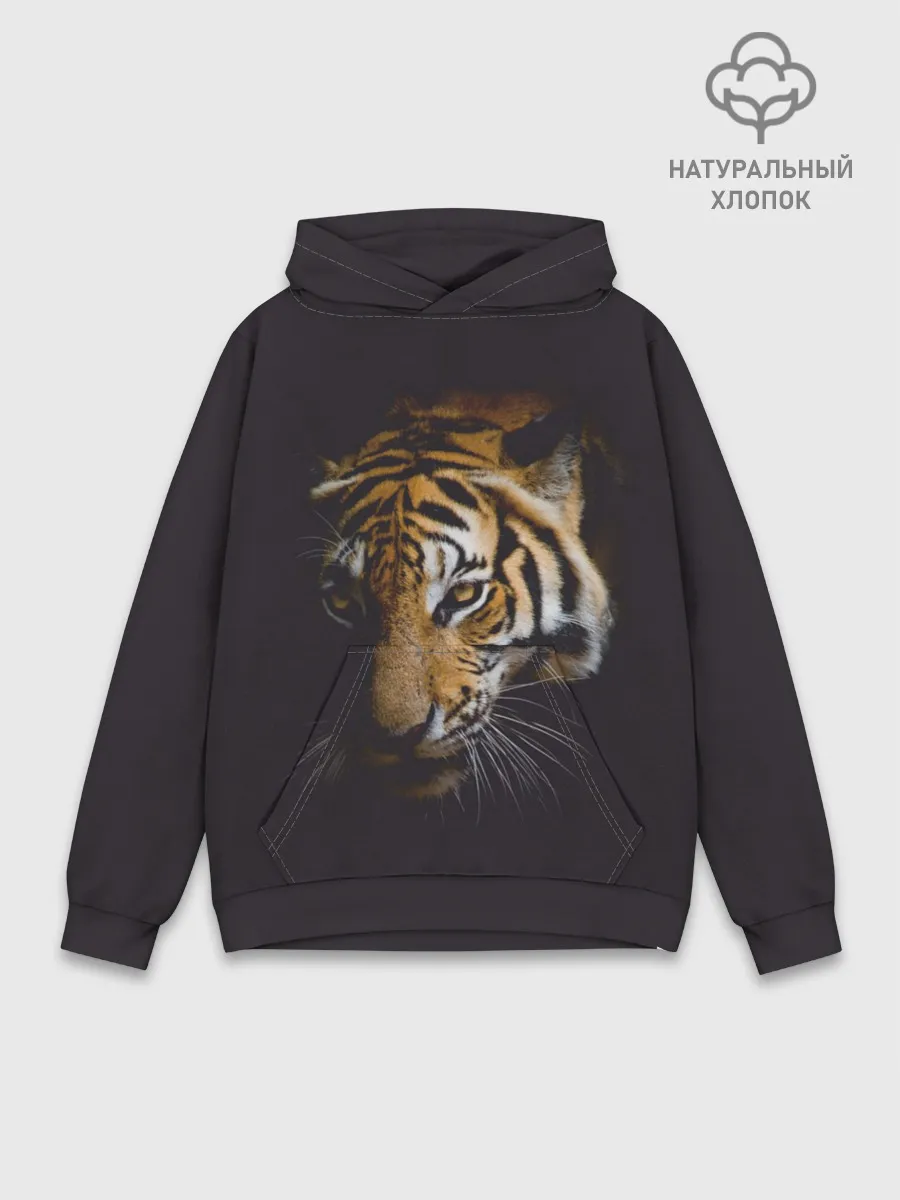 Худи мужской база хлопок / Год тигра. Голова