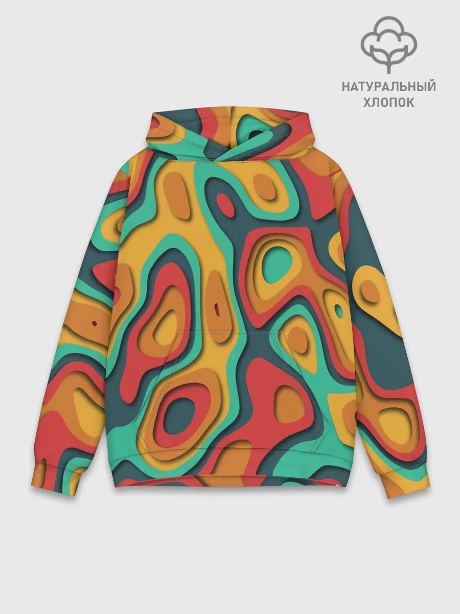 Худи мужской база хлопок / 3D узор Color