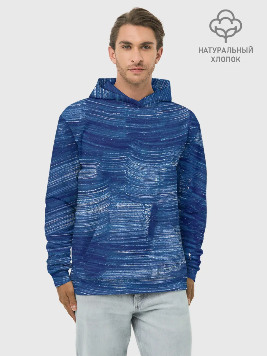 Худи мужской база хлопок / Акриловые мазки