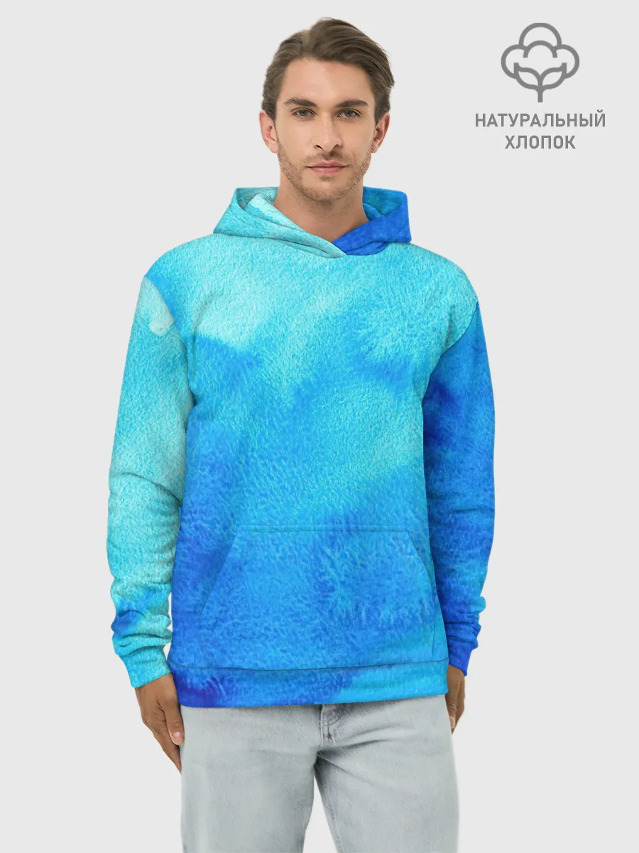 Худи мужской база хлопок / Глубина льда