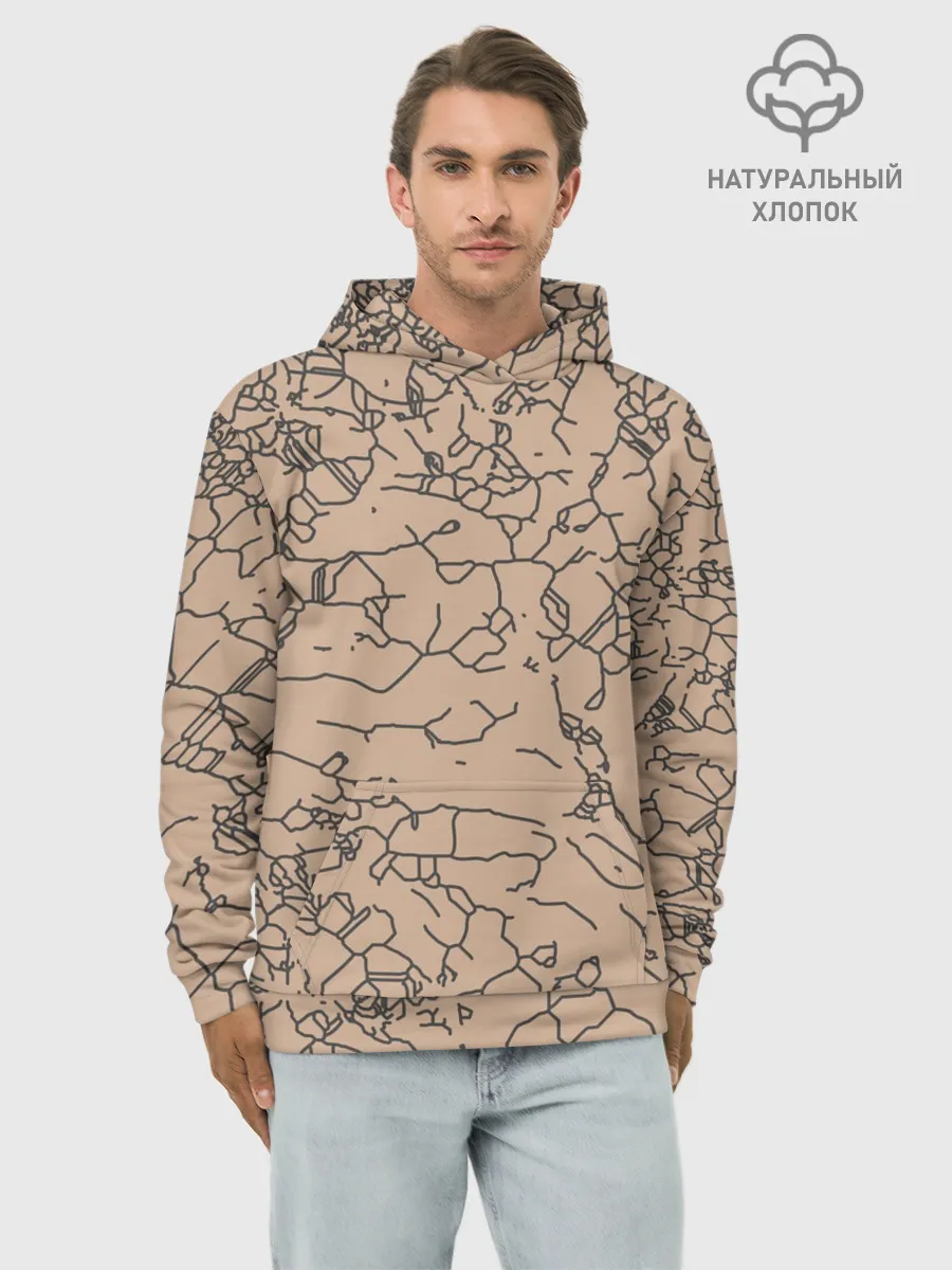 Худи мужской база хлопок / Рисованный камень