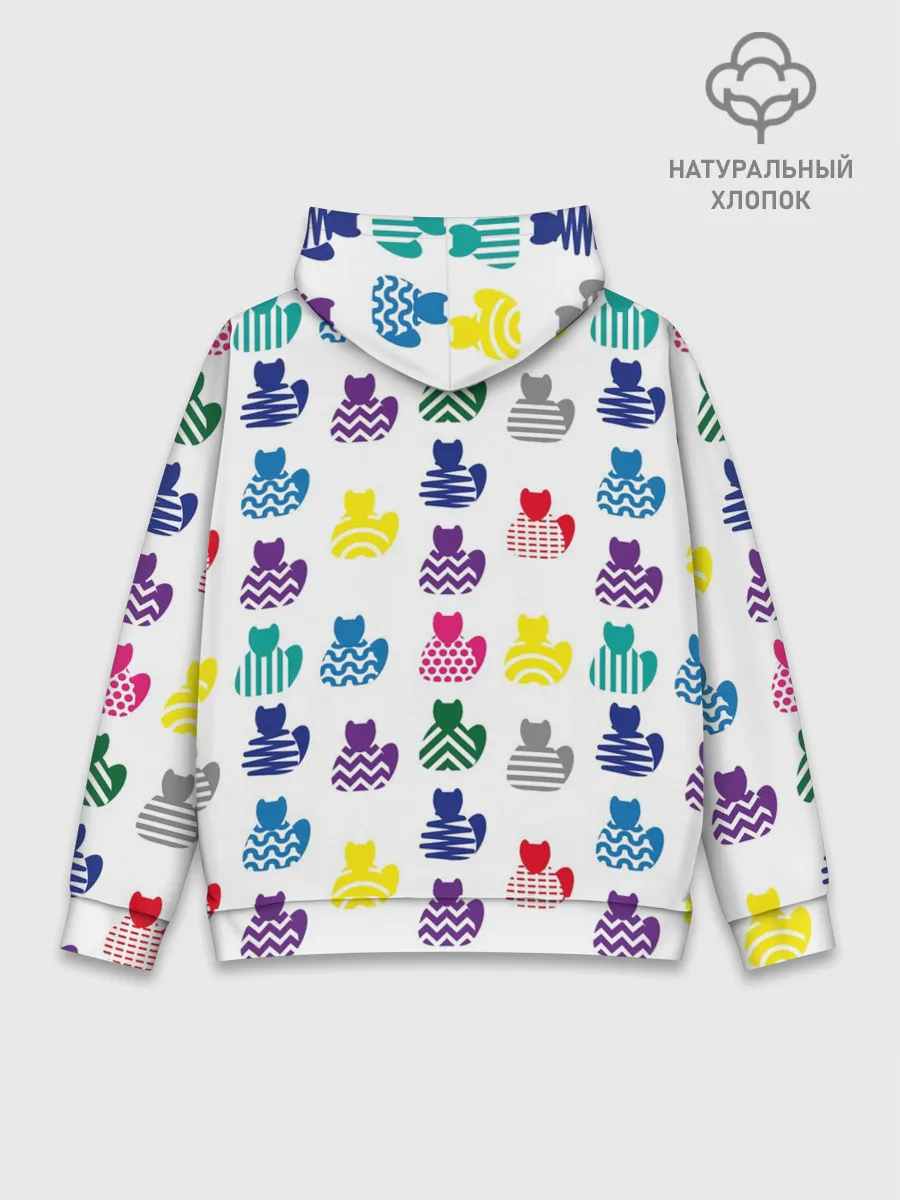 Худи мужской база хлопок / Узор из котов