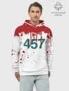 Худи мужской база хлопок / ИГРА В КАЛЬМАРА ПЕРСОНАЖ 457 КРОВЬ