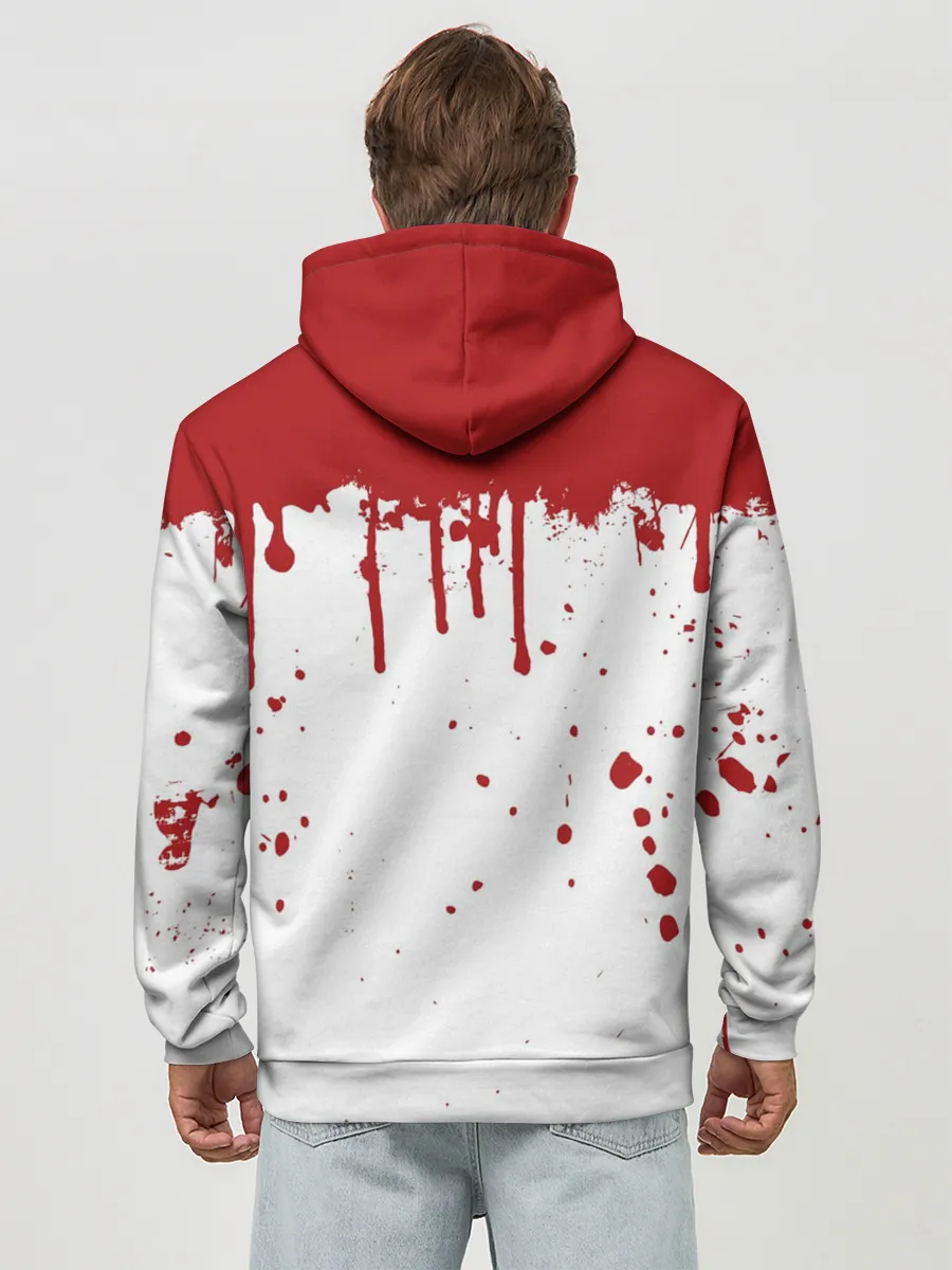 Худи мужской база хлопок / ИГРА В КАЛЬМАРА ПЕРСОНАЖ 001 КРОВЬ