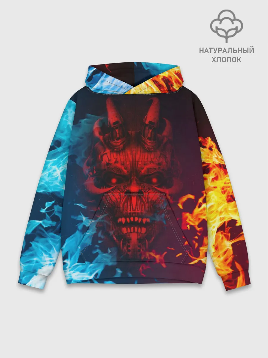 Худи мужской база хлопок / Diablo Fire Ice