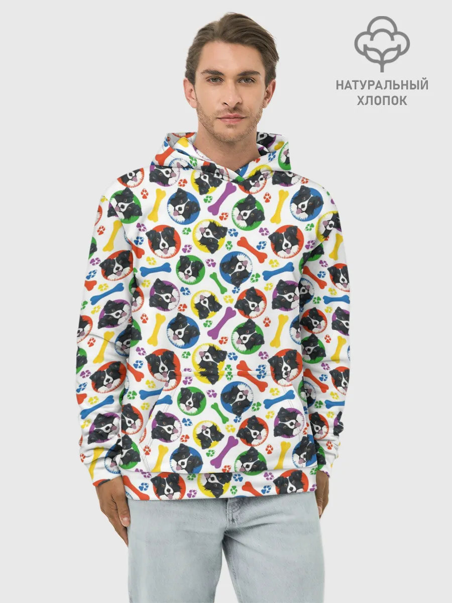 Худи мужской база хлопок / Бордер-Колли