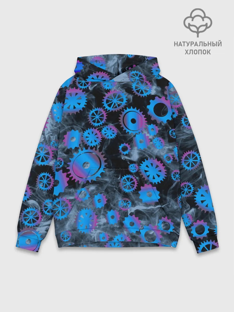 Худи мужской база хлопок / механизм и дым, стимпанк