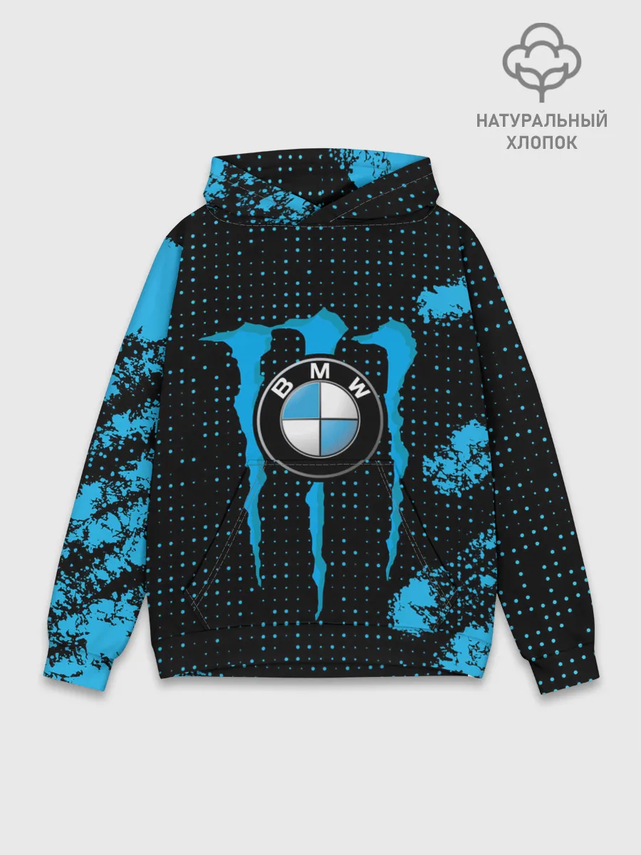 Худи мужской база хлопок / MONSTER BMW | MONSTER ENERGY