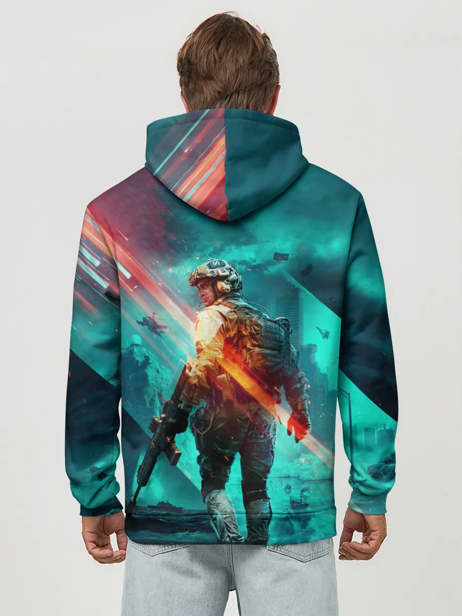 Худи мужской база хлопок / Battlefield 2042 игровой арт