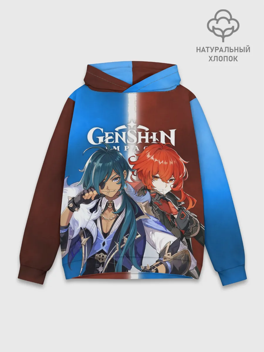 Худи мужской база хлопок / КЭЙА И ДИЛЮК | ГЕНШИН