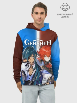 Худи мужской база хлопок / КЭЙА И ДИЛЮК | ГЕНШИН