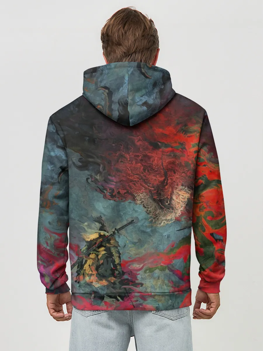 Худи мужской база хлопок / Sekiro Самурай против дракона