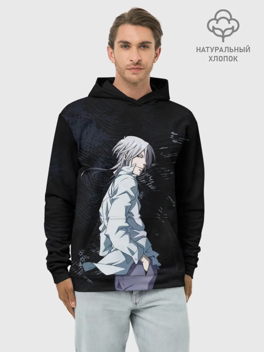 Худи мужской база хлопок / Макишима из Психо паспорт