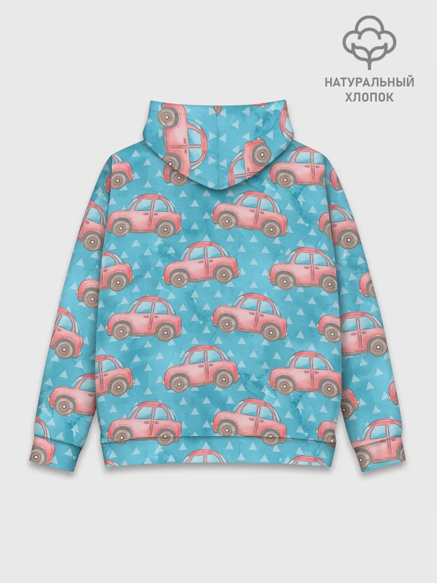 Худи мужской база хлопок / Машинки детский рисунок