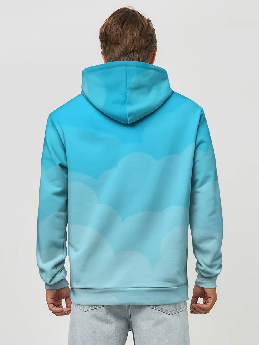 Худи мужской база хлопок / Голубые облака