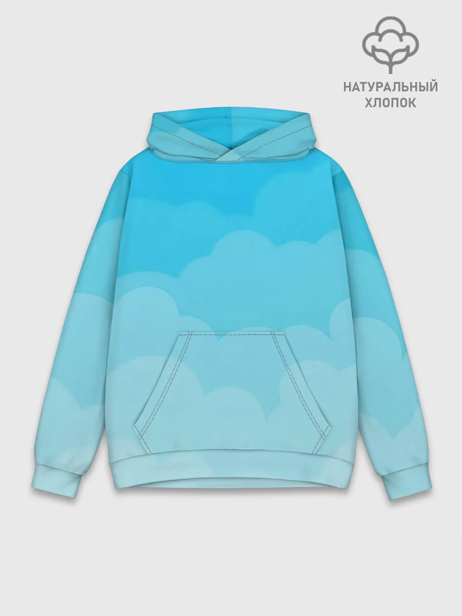 Худи мужской база хлопок / Голубые облака