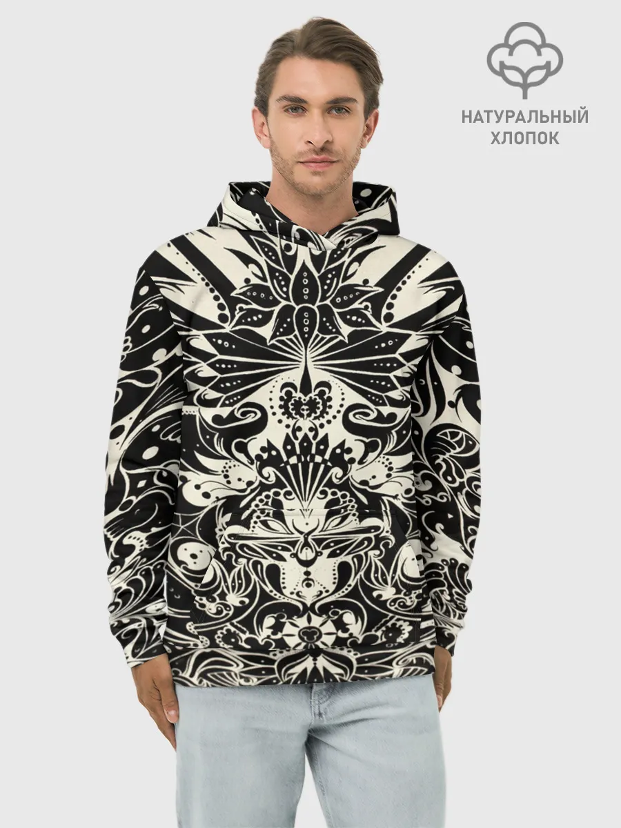 Худи мужской база хлопок / Муар