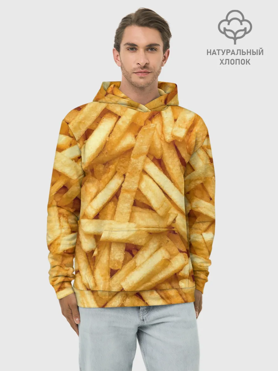 Худи мужской база хлопок / Картошка фри/Фастфуд