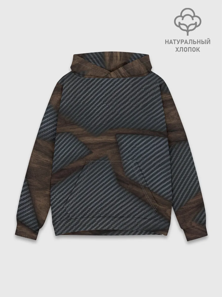 Худи мужской база хлопок / карбон в дереве