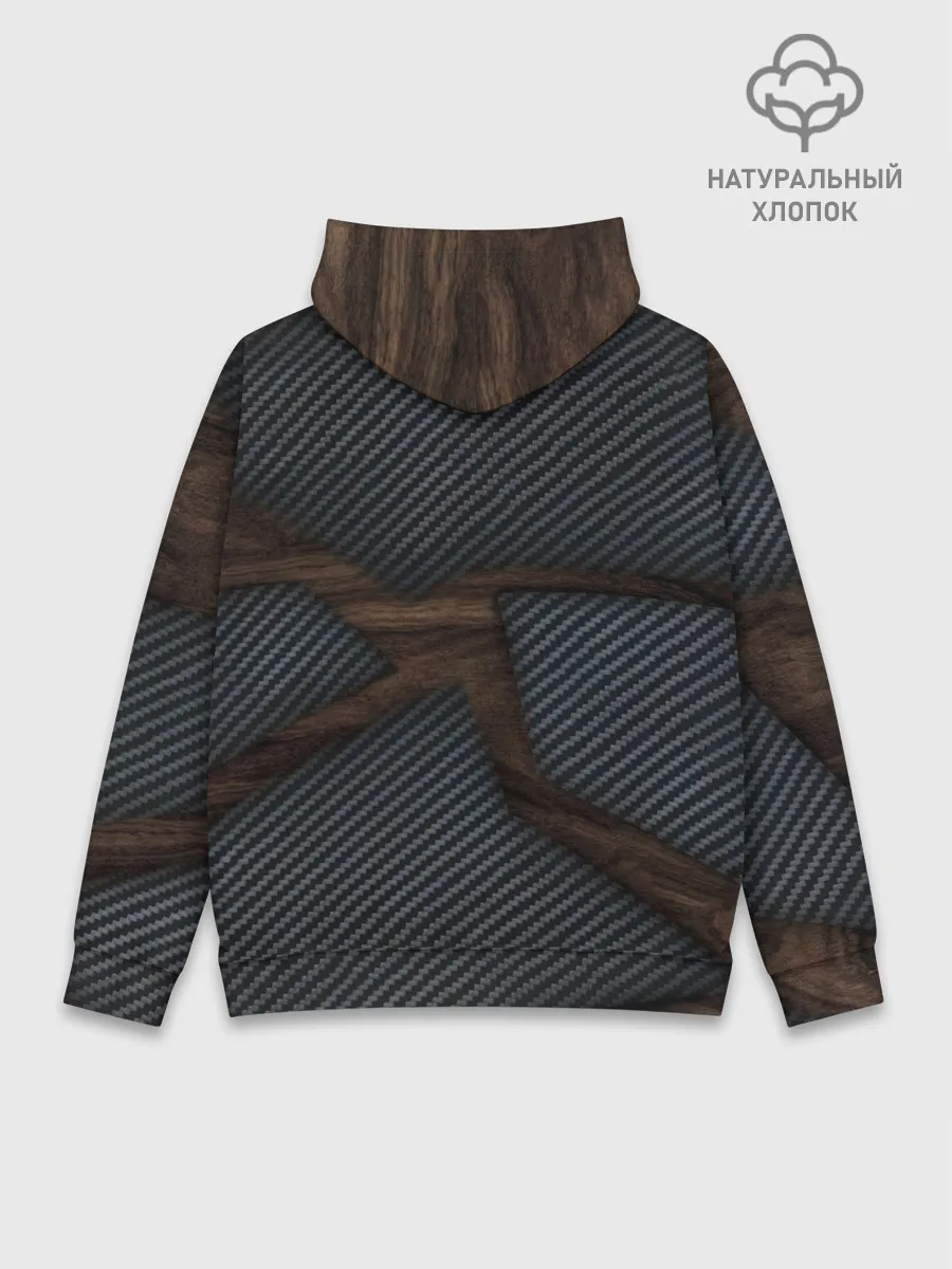 Худи мужской база хлопок / карбон в дереве