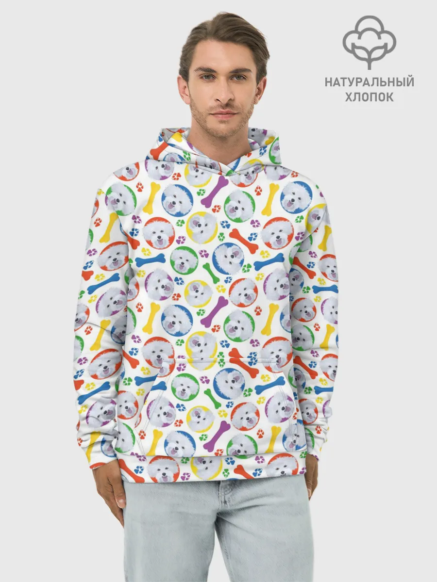 Худи мужской база хлопок / Мальтийская Болонка