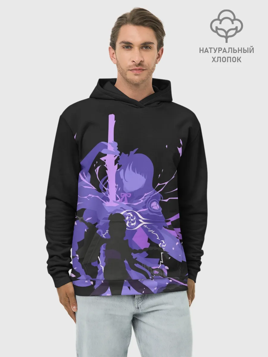 Худи мужской база хлопок / Genshin Impact Raiden