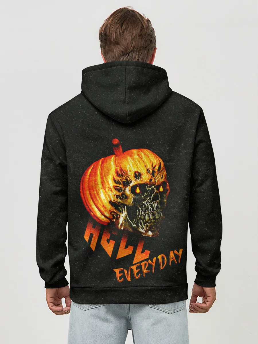 Худи мужской база хлопок / Helloween / череп тыква/ scull pumkin