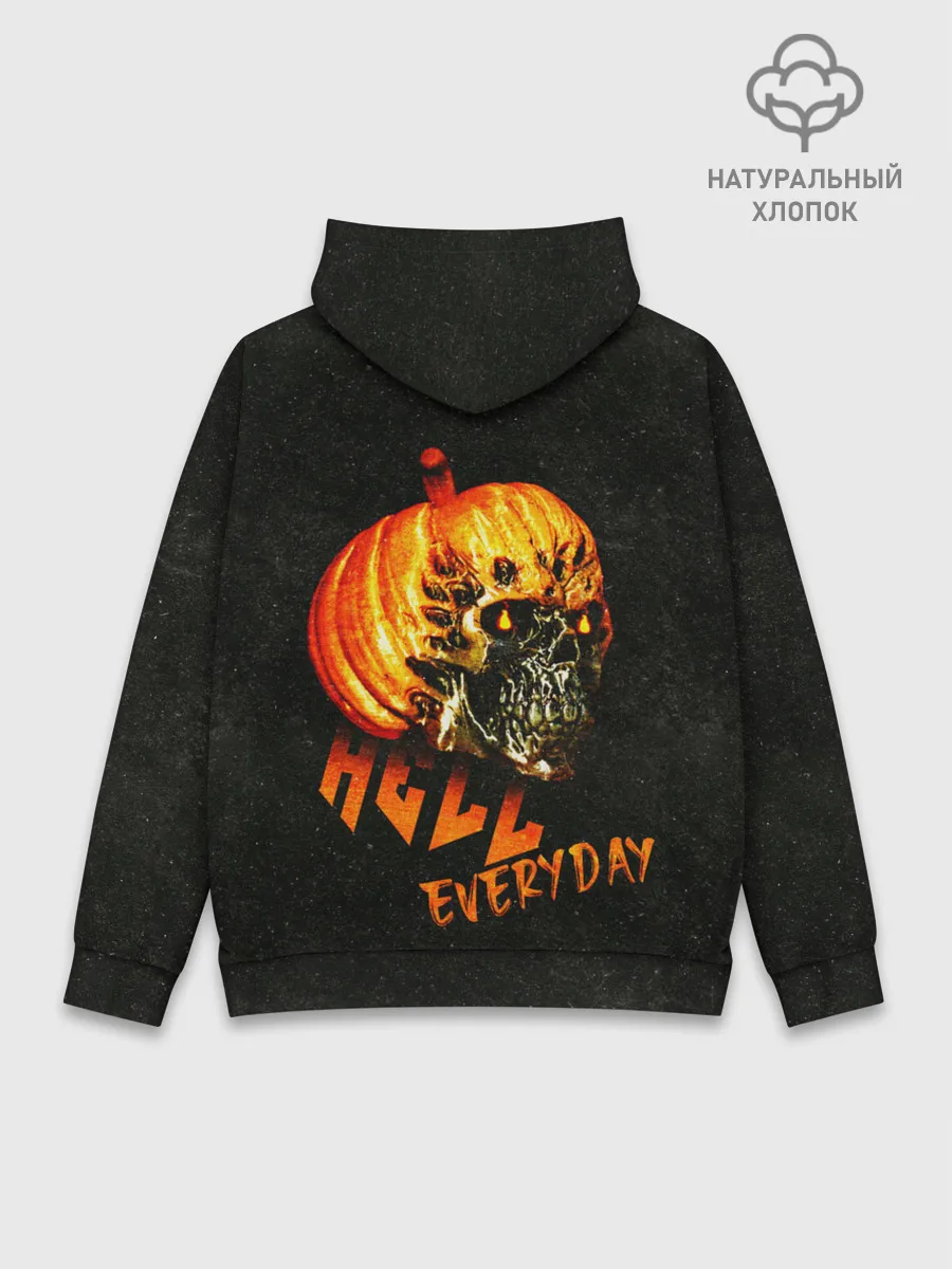 Худи мужской база хлопок / Helloween / череп тыква/ scull pumkin