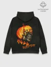 Худи мужской база хлопок / Helloween / череп тыква/ scull pumkin