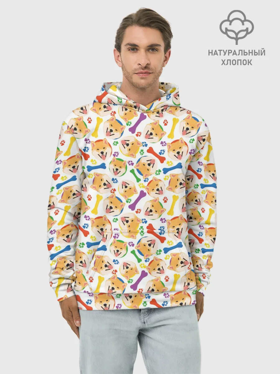 Худи мужской база хлопок / Сиба Ину