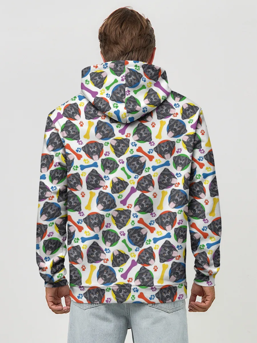 Худи мужской база хлопок / Чёрный Лабрадор