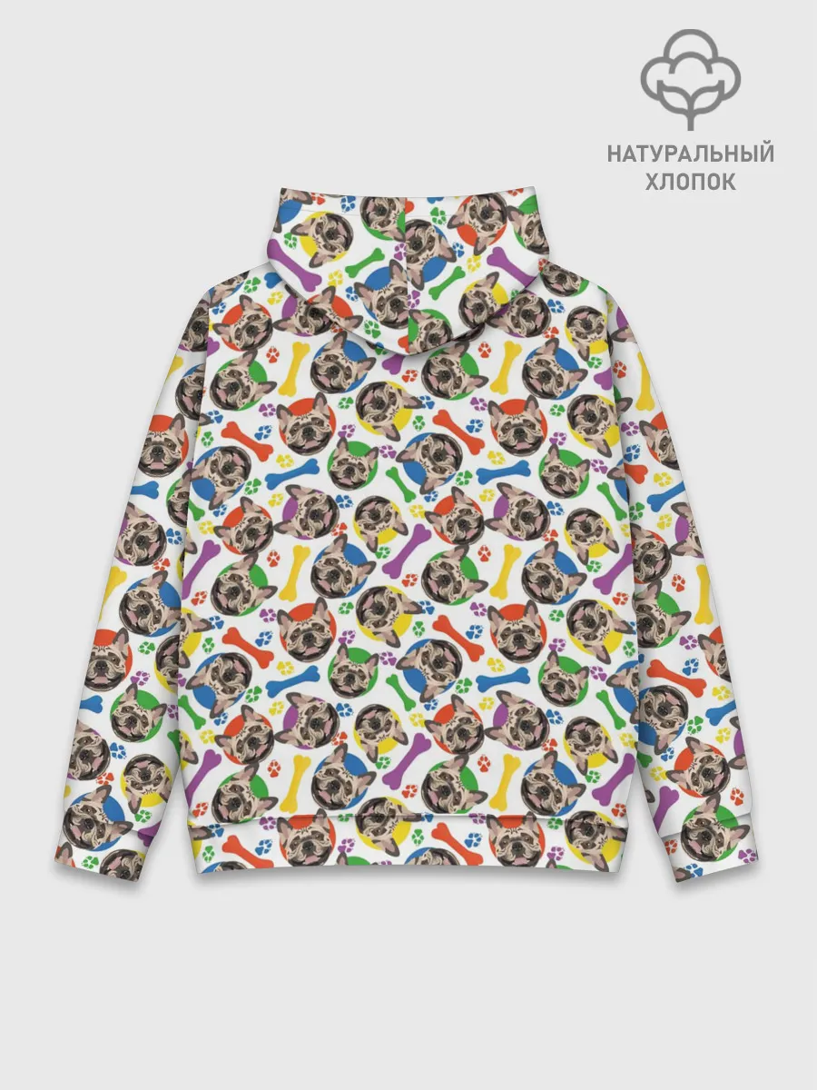 Худи мужской база хлопок / Французский Бульдог