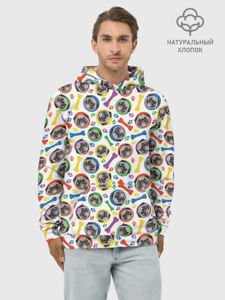 Худи мужской база хлопок / Мопс