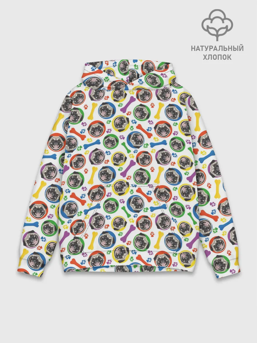 Худи мужской база хлопок / Мопс