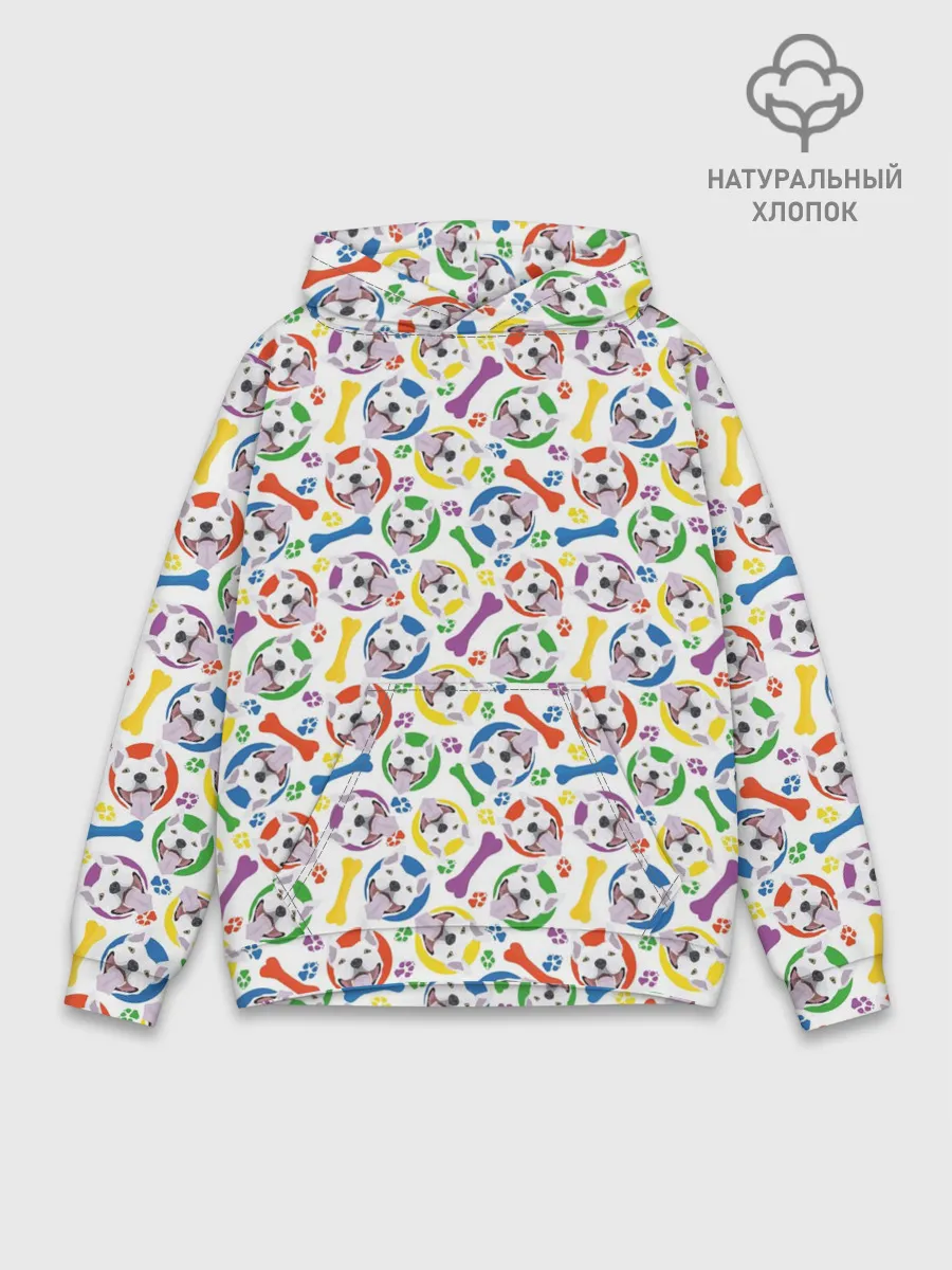 Худи мужской база хлопок / Бультерьер