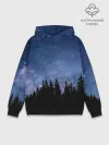 Худи мужской база хлопок / НОЧНОЙ ЛЕС И ЗВЕЗДЫ