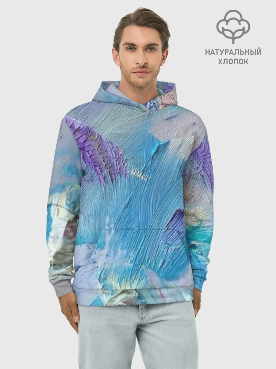 Худи мужской база хлопок / Оставленная краска