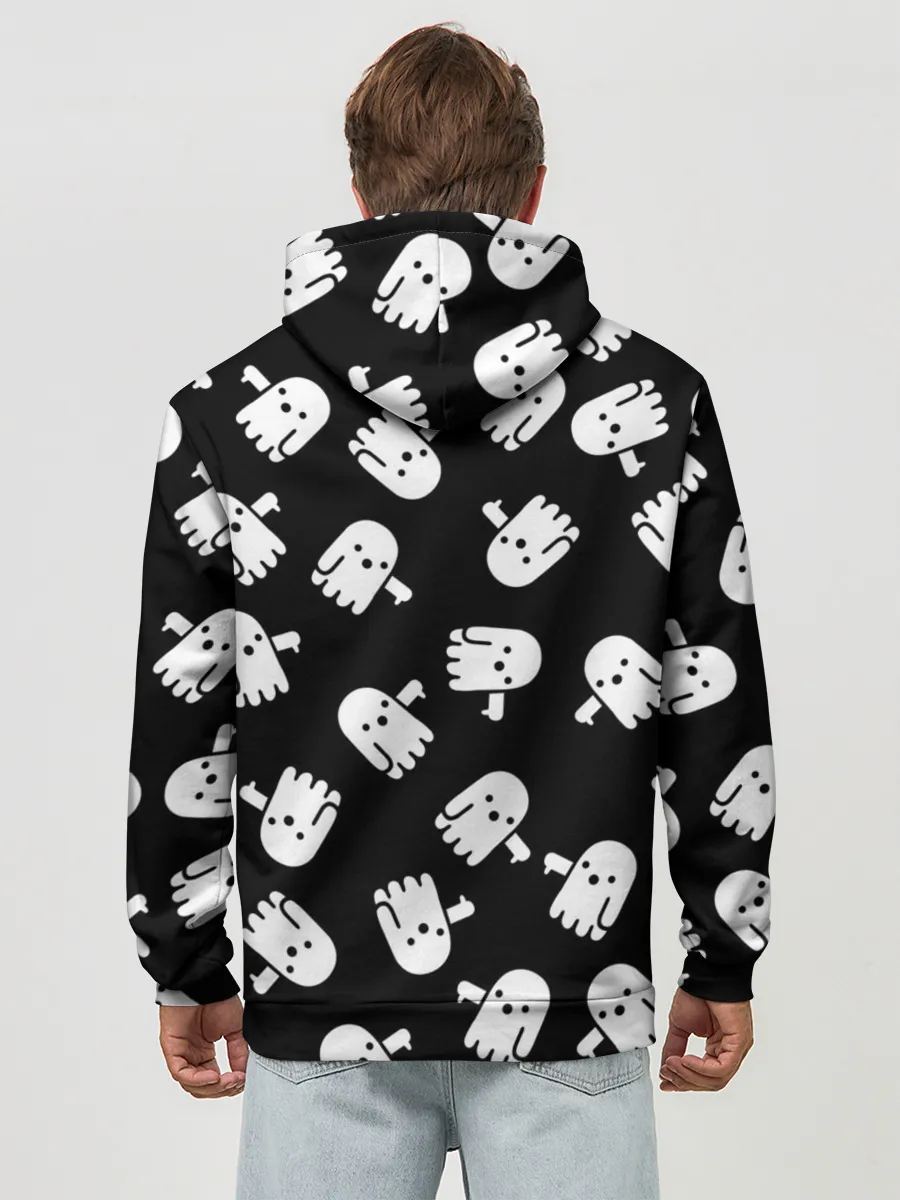 Худи мужской база хлопок / ПРИВИДЕНИЯ УЗОР / HALLOWEEN