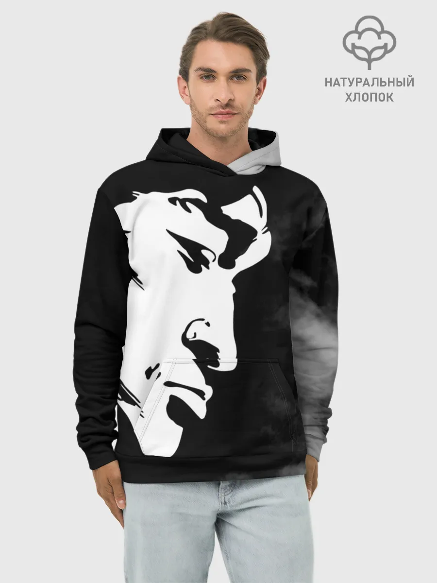 Худи мужской база хлопок / Профиль Виктора Цой