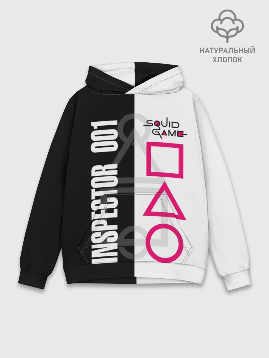 Худи мужской база хлопок / Squid Game: Inspector 001