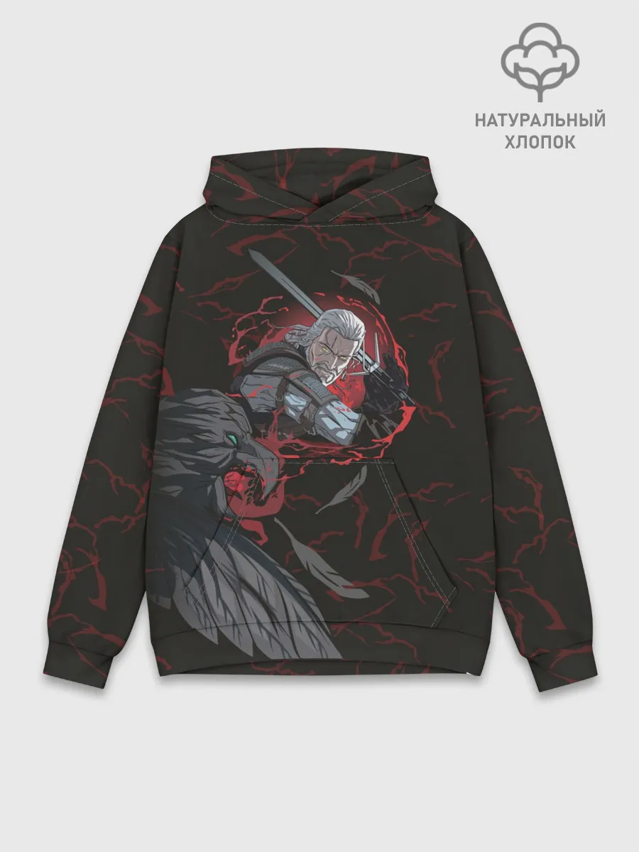 Худи мужской база хлопок / Кровь дракона и смелый Ведьмак