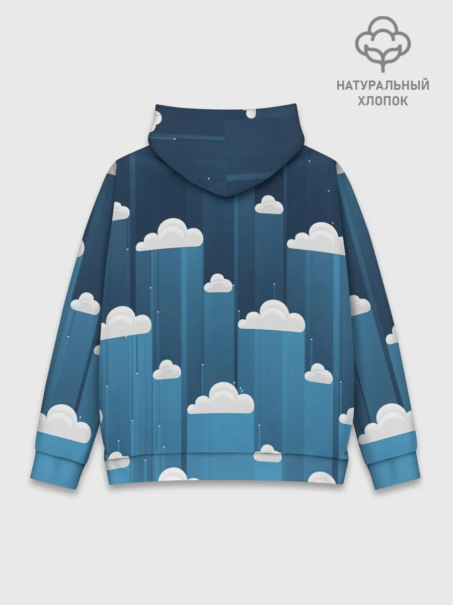 Худи мужской база хлопок / Облака в очереди