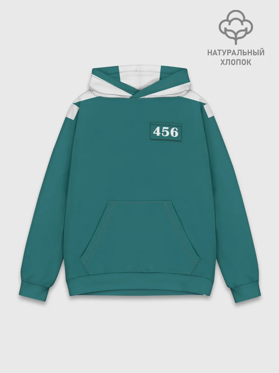 Худи мужской база хлопок / Как в игре в кальмара. Куртка бирюзовая