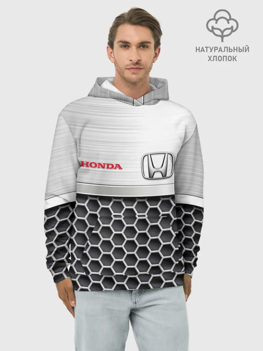 Худи мужской база хлопок / HONDA | Стальная решетка