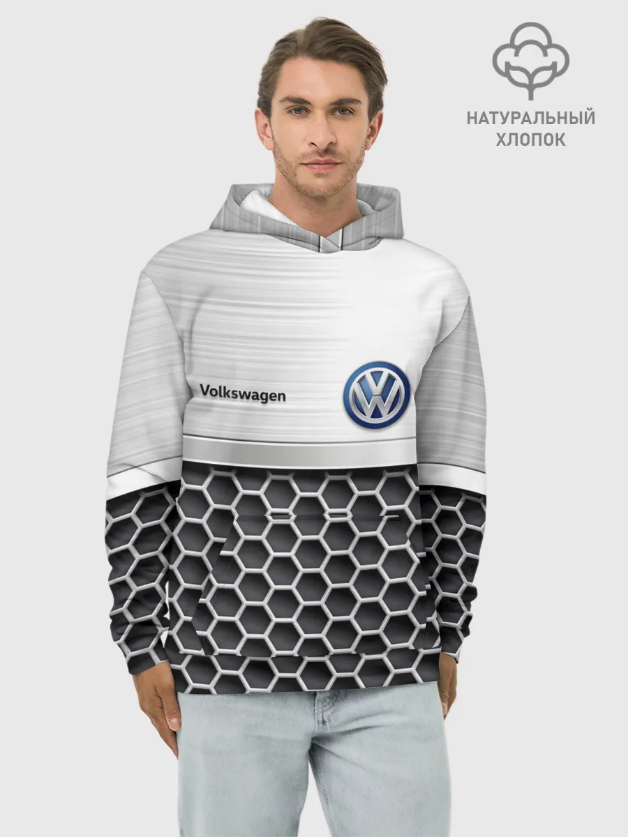 Худи мужской база хлопок / Volkswagen | Стальная решетка