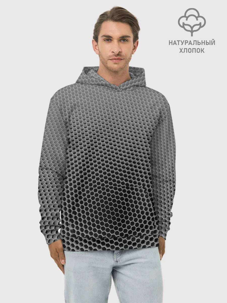 Худи мужской база хлопок / шестиугольная сетка